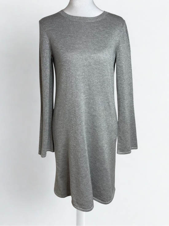 MICHAEL Michael Kors Dresses & Skirts - MICHAEL Michael Kors Silver Metallic Long-Sleeve A-Line Dress